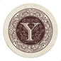 Thirstystone Monogram Round Natural Sandstone Coaster 4 Pack | 4" Diameter by Thirstystone