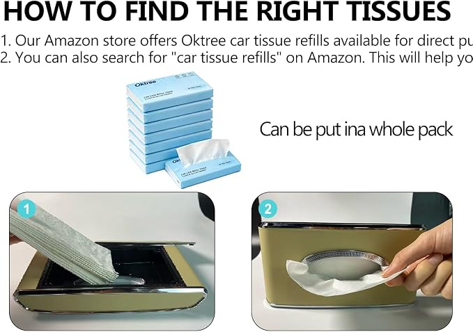 Faux Leather Car Tissue Box for Car Interior, Armrest & Back Seat Napkin - Image 5