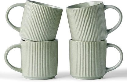 famiware Coffee Mug Set for 4, Star 12 oz Catering Mugs Cup Set by Famiware