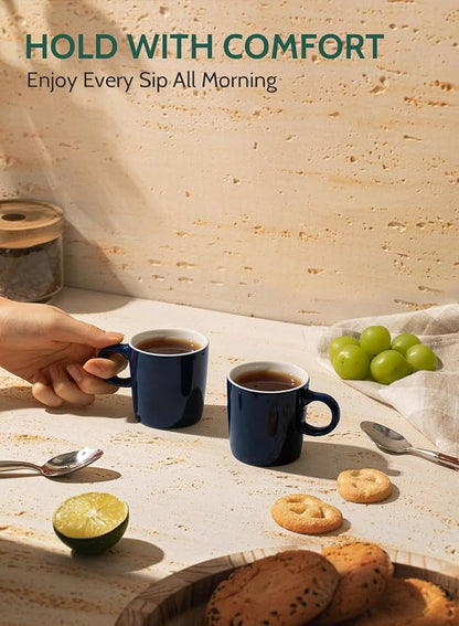 Sweese 3.5oz Porcelain Espresso Cups Set of 4, Mini Coffee Mugs Demitasse Cups - Image 3