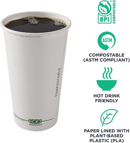ECO PRODUCTS GreenStripe Disposable Paper Hot Cups, 20 oz, Paper To-Go Cups - Image 4