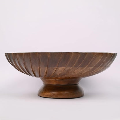 EDHAS Mango Wood Decorative Wooden Bowl Hand Carved Home Decor - Image 4