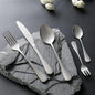 Matte Silverware Set for 10 Stainless Steel Flatware Set Vintage Style Delicate Cutlery Utensils 50 Piece Include Knives Forks and Spoons Tableware Set for Home Kitchen Wedding Restaurant
