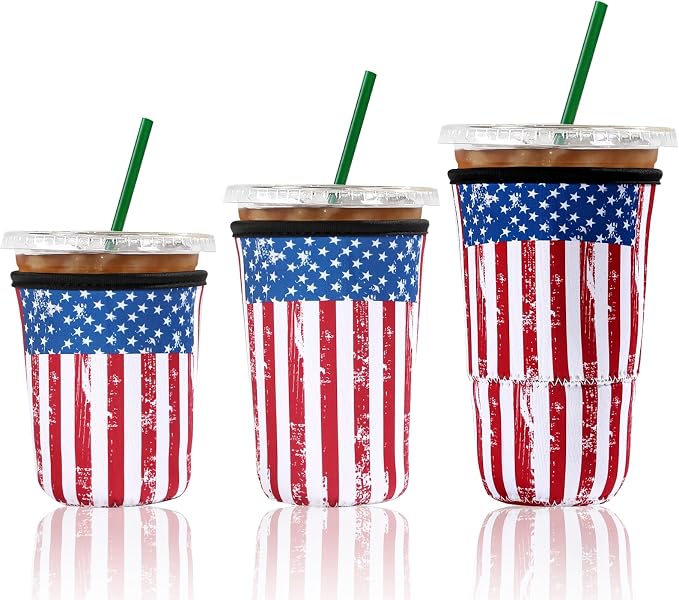 Cobetech Iced Coffee Sleeve Reusable, 3 Pack Neoprene Coffee Cup Sleeves by Unknown