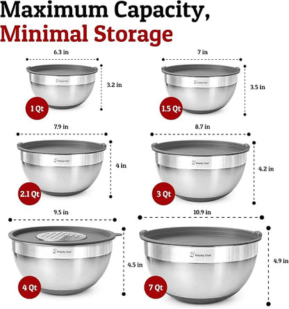 6pc Stainless Steel Mixing Bowls - Image 5