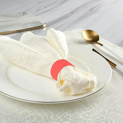 Germiwipe Paper Napkin Band Box of 500,Napkin Rings Self Adhesive,Silverware Wraps Bands Perfect for Christmas Birthday Parties, Weddings, Family Reunion & Events (Red-500pcs)
