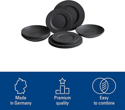 Villeroy & Boch Manufacture Rock 12 Piece Dinnerware Set, Matte Black | Premium - Image 4
