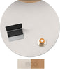 CENNBIE 42/40/36/32/30 Inches Round Table Mat - Cork Leather Placemats - Suitable as Side Dining Coffee Table Cover - Can Be Cut to Fit (Cream)