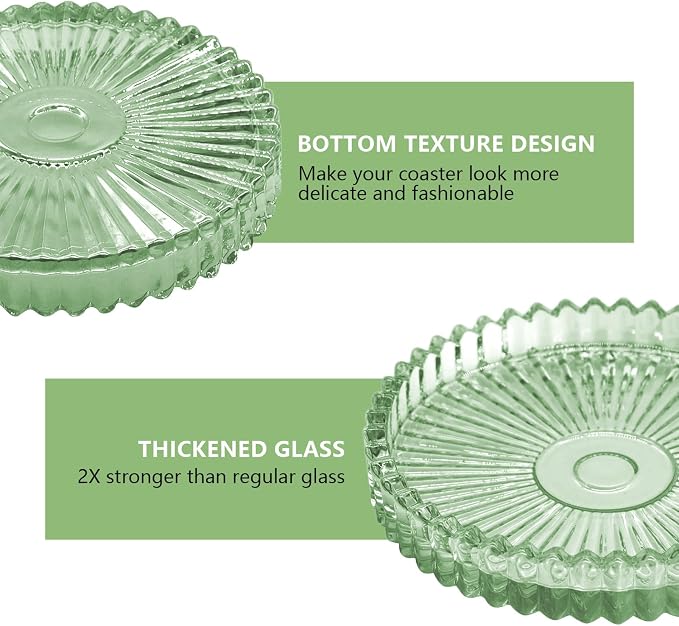 VIBRATITE 4 Inch Glass Coasters Set of 4, Crystal-Like Appearance - Image 3