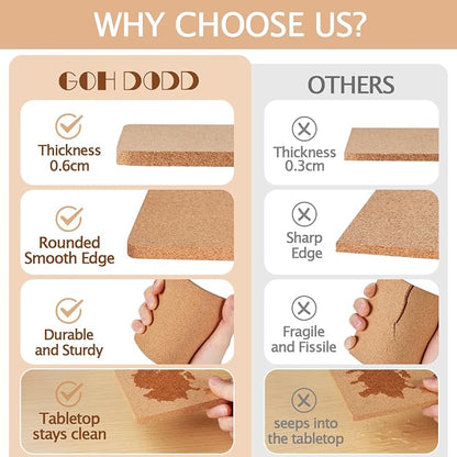 60 PCS Cork Coasters for Laser Engraving, Thick Absorbent Blank Coasters | 4 - Image 3