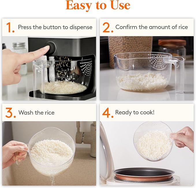 Lifewit Rice Dispenser 25 Lbs, Airtight Storage - Image 8