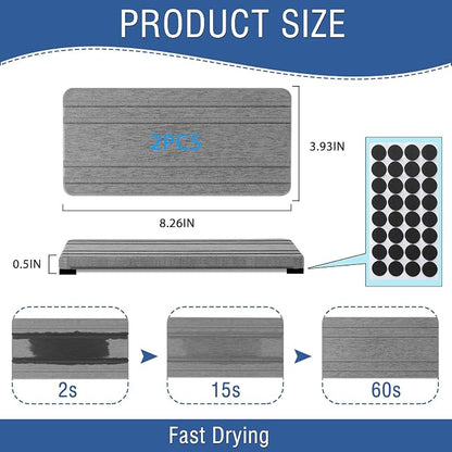 2PCS Water Absorbing Stone Tray, Quick Drying Diatomite Stone Sink Tray - Image 6