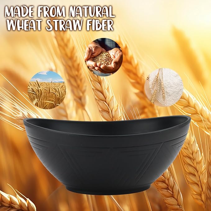 Big Wheat Straw Bowls, Unbreakable Large Salad Bowls, Dishwasher and Microware - Image 5