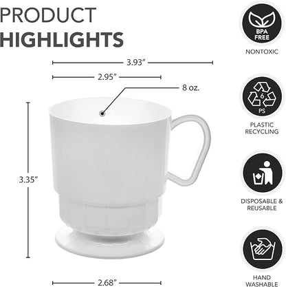 Party Essentials 8-Ounce Hard Plastic Coffee Cup/Tea Mug - Image 2