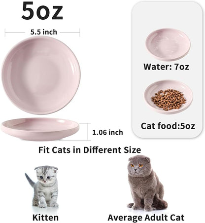 3 PCS Ceramic Cat Bowls, 5.5 in Pet Bowl Cat Dishes - Image 2