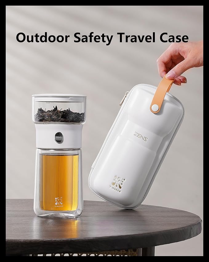 ZENS Modern Glass Infuser Pot, One Touch Tea Maker - Image 7