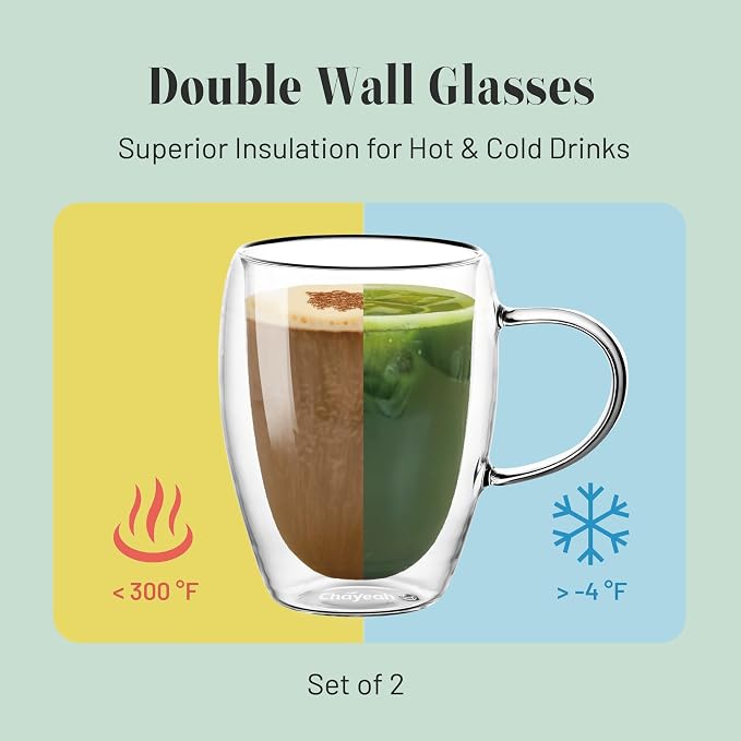 Double Wall Glasses, 12 OZ Insulated Cups - Image 2