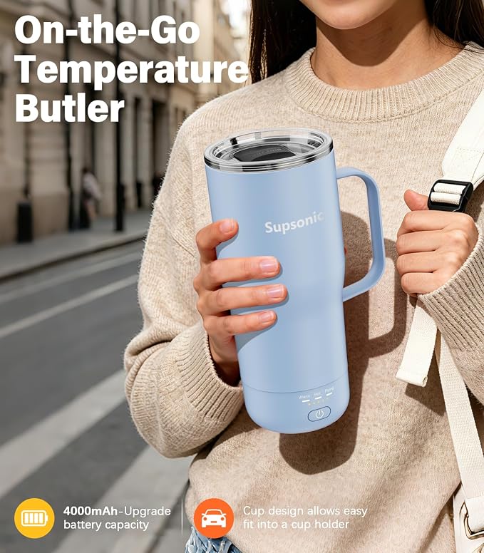 Supsonic Heated Coffee Mug, 20oz Electric Temperature Control Cup | Keeps - Image 4