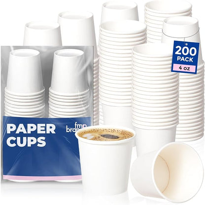 Fit Meal Prep 4 oz Disposable White Paper Cups by FMPBRANDS
