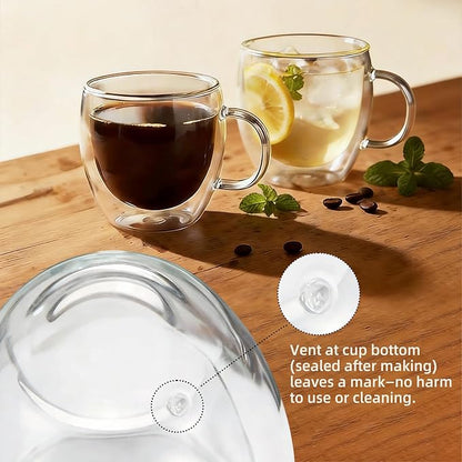 Double Wall Insulated Espresso Shot Cups 5.4 OZ Set of 2, Small Clear - Image 5