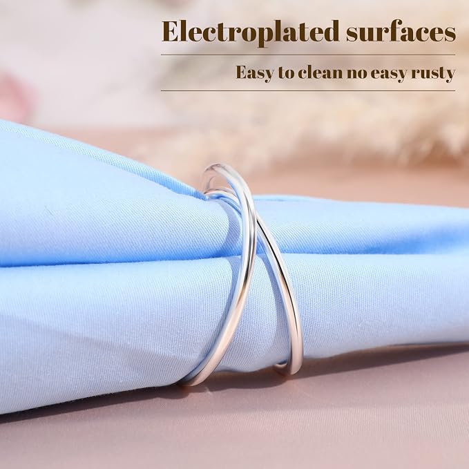 Inbagi 36 Pcs Metal Spiral Napkin Rings Buckles Simple Alloy Rings Serviette - Image 3