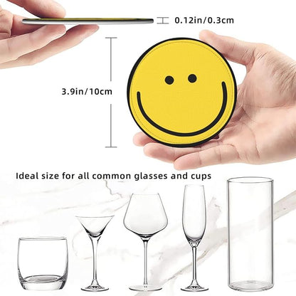 Smiley Face Coasters Set 6 Happy Face Coaster | - Image 6