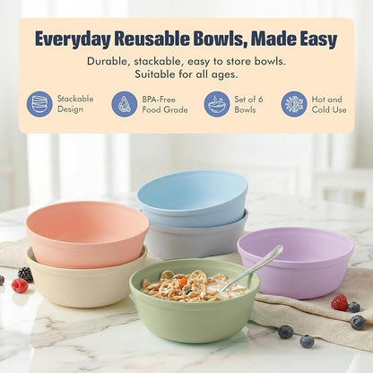 MASTERCOOK Plastic Bowls Set of 6 – 15oz Multipurpose Deep Plates Salad and - Image 5