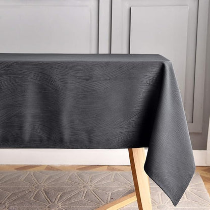 maxmill Square Table Cloth Swirl Design Water Proof Wrinkle Free Heavy Weight Soft Tablecloth Decorative Fabric Table Cover for Outdoor and Indoor Use Square 60 x 60 Inch Charcoal