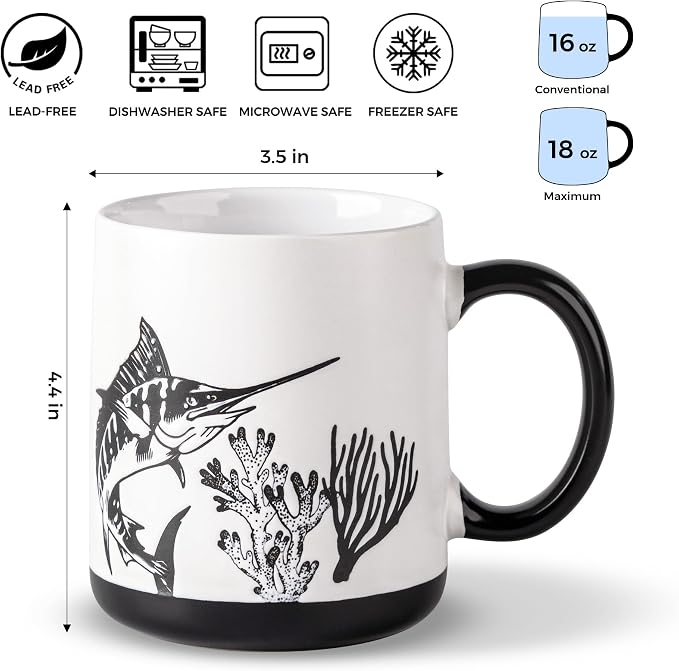 AmorArc Large Coffee Mugs Set of 6, 18oz Ceramic Coffee Cups - Image 3