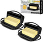 Flip Top Butter Dish with Attached Lid & Matching Knife, 2 Pack by Butterie