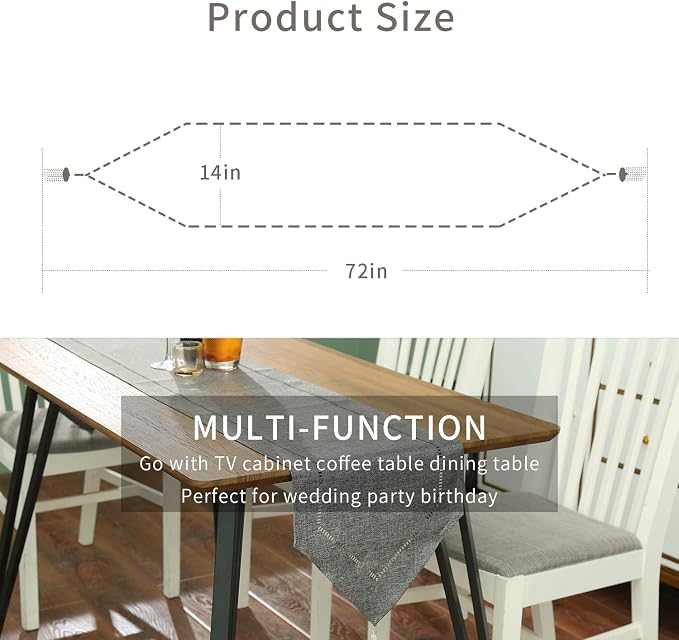 Tosewever Decorative Linen Table Runner - Image 2