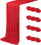 4 Pack Red Cheesecloth Table Runner 20 x 120 inch Gauze Table Runners 10 FT Long by ACSUIT