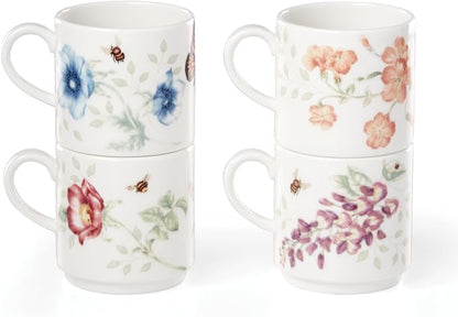 Lenox 890451 Butterfly Meadow 4-Piece Stacking Mug Set | Dishwasher safe - Image 4