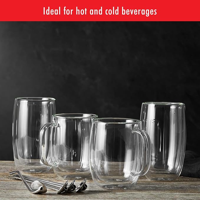 Zwilling Sorrento Plus 2-Pc Double Wall Insulated Glass Coffee Mug Set | - Image 6