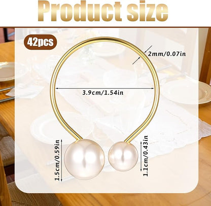 Set of 42 Pearl Napkin Rings - Image 2