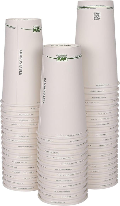 ECO PRODUCTS GreenStripe Disposable Paper Hot Cups, 20 oz, Paper To-Go Cups by Eco-Products