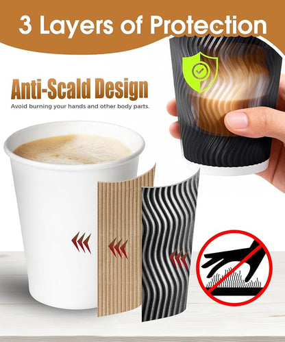 100 Pack 12 oz Disposable Coffee Cups - Image 3