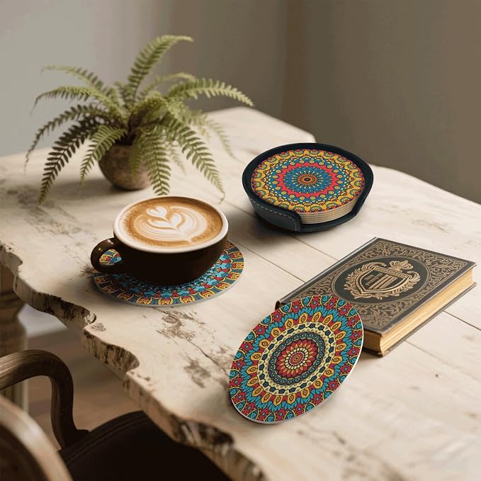 6 Pcs Mandala Drink Coasters - Image 3
