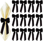 Bow Napkin Rings Set of 12 Luxury Soft Black Velvet Napkin Holders, Elegant Bow Design for Christmas Holiday Dinner Wedding Party Table Decor