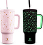 Meoky 40 oz Tumbler with Handle and Straw: Glow in the Dark Tumbler with Lid by MEOKY