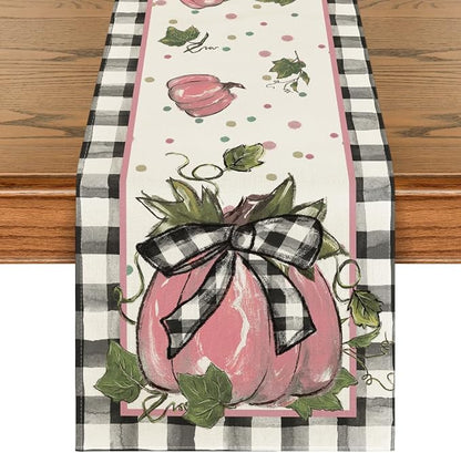 Artoid Mode 210 GSM Fall Table Runner 13x72 Inch Home Party Decor | Pink by ArtoidMode
