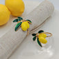 Lemon Napkin Rings Set of 12, Cheerful Gold Napkin Ring Tropical Fruit by MagicRealForBetterLife