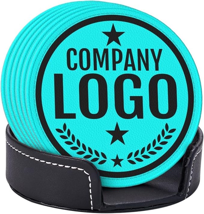 Custom Leather Coasters with Logo - Image 6