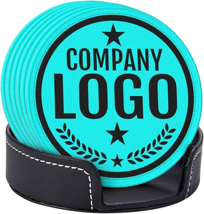 Custom Leather Coasters with Logo - Image 6
