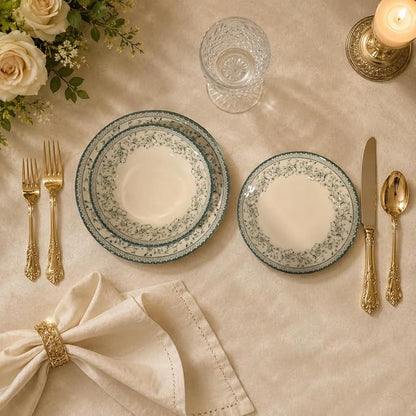 Royal 12-Piece Porcelain Dinnerware Set - Image 3
