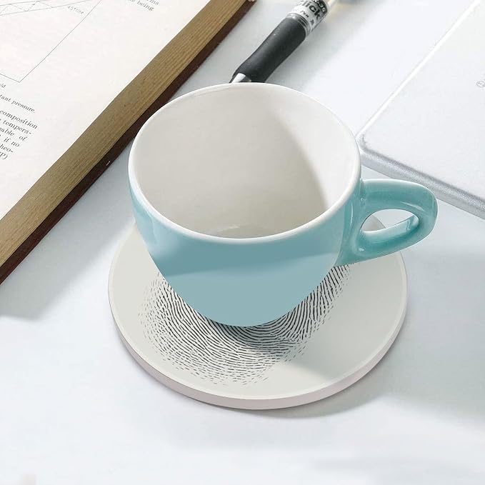 Minimalist Fingerprint Simple Lines Abstract Coasters Set of 4 Absorbent - Image 5