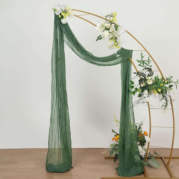 Efavormart 20ft Olive Green Gauze Cheesecloth Wedding Arch Drapery Fabric - Image 5