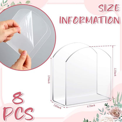Patelai 8 Pack Crystal Acrylic Clear Napkin Holder - Image 4