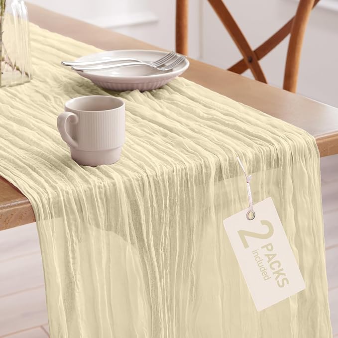 Pureegg 2-Pack Cheese Cloths Table Runner, Baby Shower, Wedding and Farmhouse by Pureegg