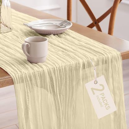 Pureegg 2-Pack Cheese Cloths Table Runner, Baby Shower, Wedding and Farmhouse by Pureegg